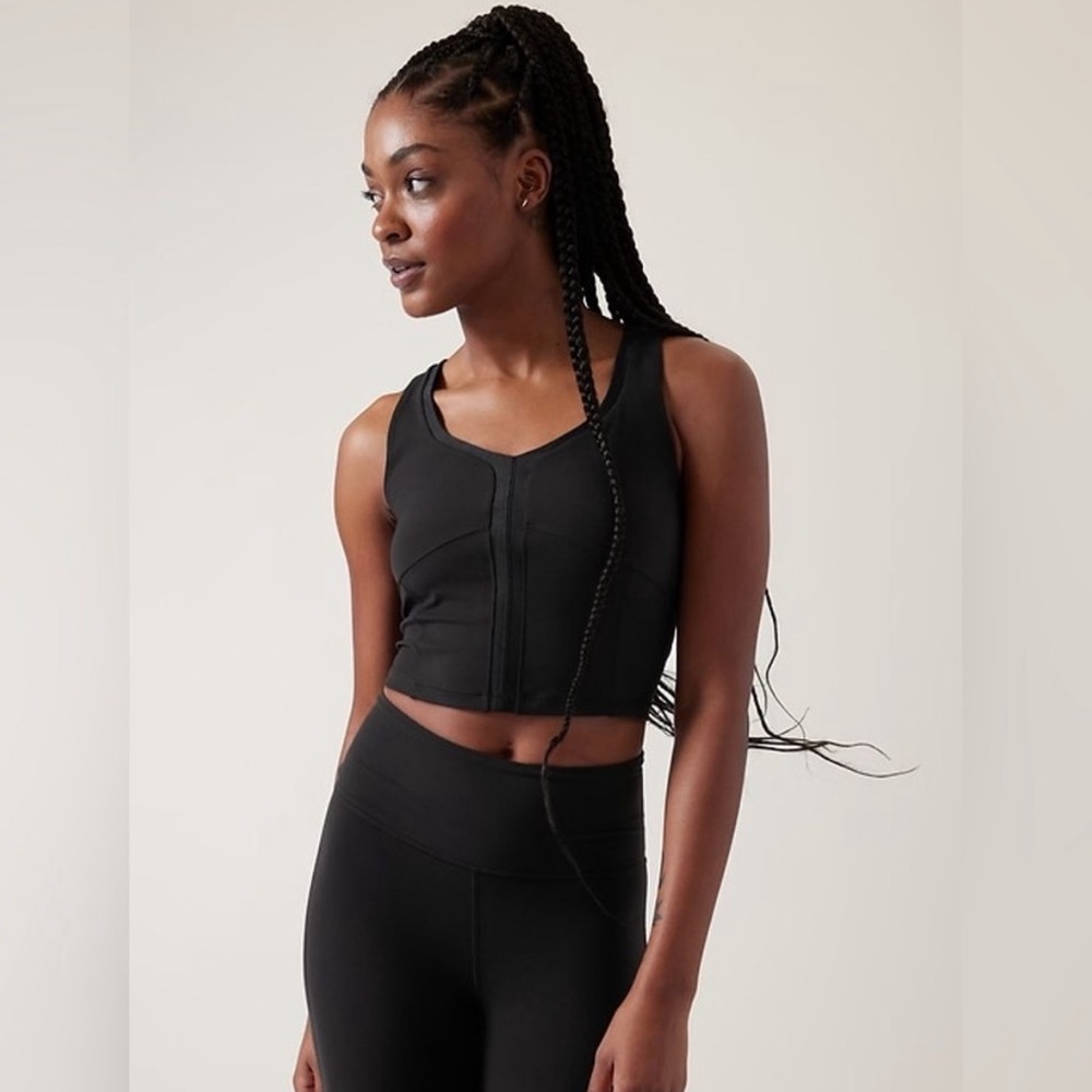 NWT Athleta Shanti Crop Tank Top, Small, Black